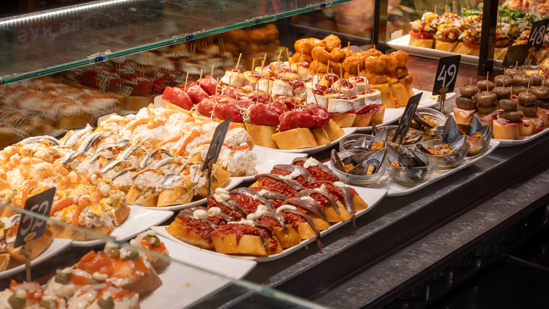 Los famosos pintxos en Bilbao