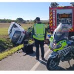 la Guardia Civil, en el lugar del accidente