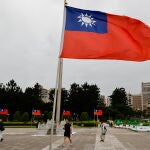 Taiwanese people gather at Liberty square in Taipei