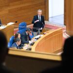 El presidente gallego, hoy, en el Parlamento. 