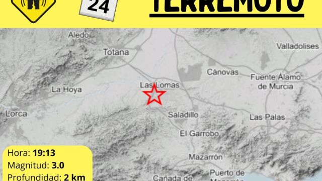 Un terremoto de magnitud 3 se deja sentir en Totana