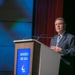 El presidente de Castilla-La Mancha, Emiliano García-Page durante la inauguración del Congreso CIDE en el Palacio de Congresos ´El Greco´ de Toledo