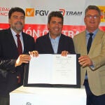 Firma del acta de replanteo hoy en Alicante por la que comienzan las obras de la estación intermodal del TRAM en la ciudad