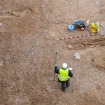 Arqueólogos hallan en el centro de Zaragoza una necrópolis islámica con 30 tumbas mirando a La Meca