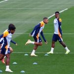 Mbappé, en el último entrenamiento antes del Clásico del Bernabéu