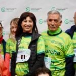 Ana Redondo junto a Artemio Domínguez, antes de participar en la Marcha Contra el Cáncer de Valladolid