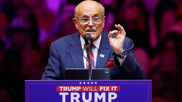 Rudy Giuliani interviene durante un mitin de Donald Trump en el Madison Square Garden de Nueva York el pasado domingo