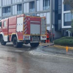 Camión de bomberos frente a la Rafa Nadal Academy por las inundaciones en Mallorca