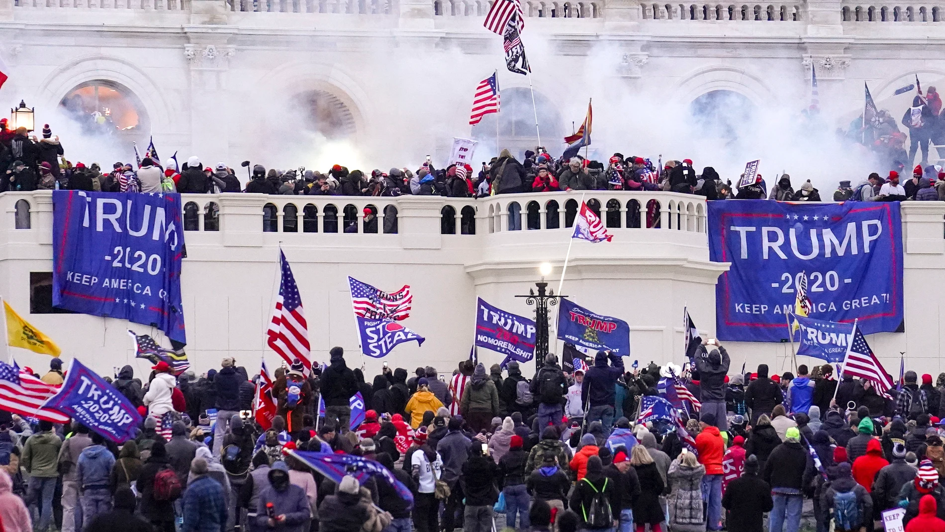 FILE - Rioters loyal to President Donald Trump storm the Capitol, Jan. 6, 2021, in Washington. (AP Photo/John Minchillo, File)