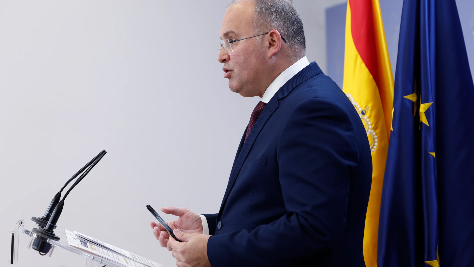 MADRID, 29/10/2024.- El portavoz del Grupo Parlamentario Popular en el Congreso de los Diputados, Miguel Tellado, ofrece una rueda de prensa en la sede de la Cámara Baja en Madrid este martes. EFE/Chema Moya