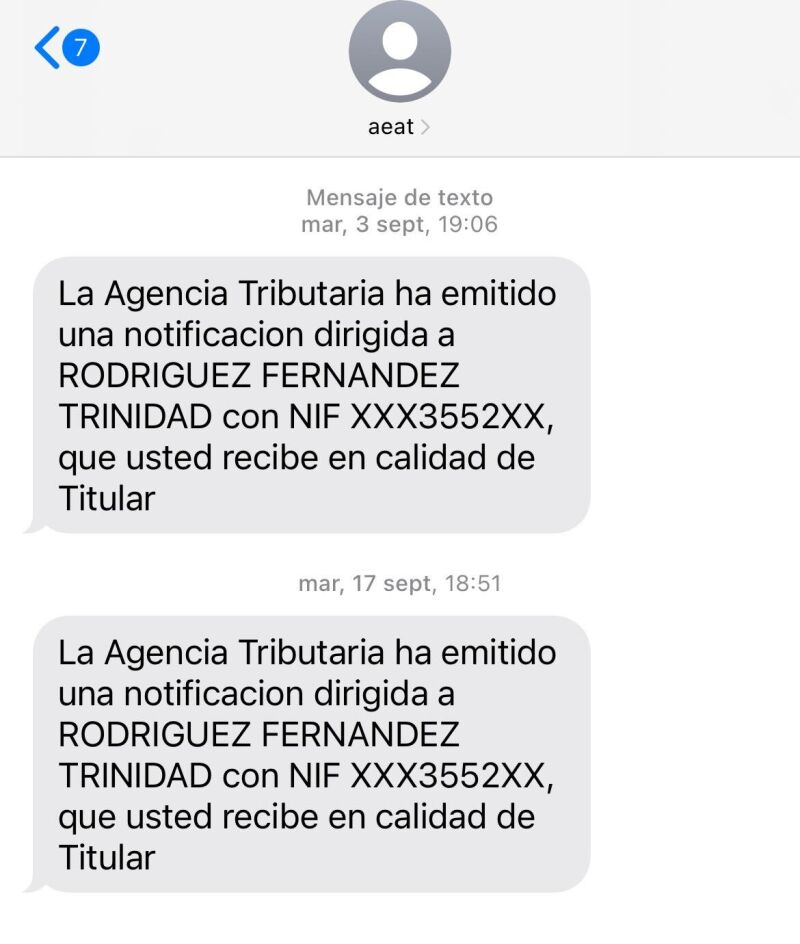 Estafa teléfonica vía mensaje 