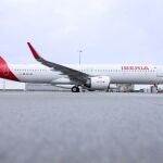 El nuevo Airbus A321XLR de Iberia se prepara para su ferry flight a Madrid.