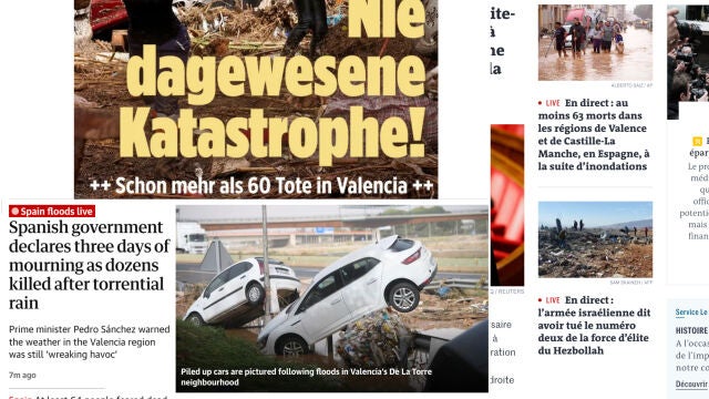 Reacciones de la prensa internacional a la catástrofe en Valencia: La DANA que deja más de 60 muertos
