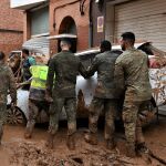 Efectivos del Ejército de Tierra en una de las zonas afectadas