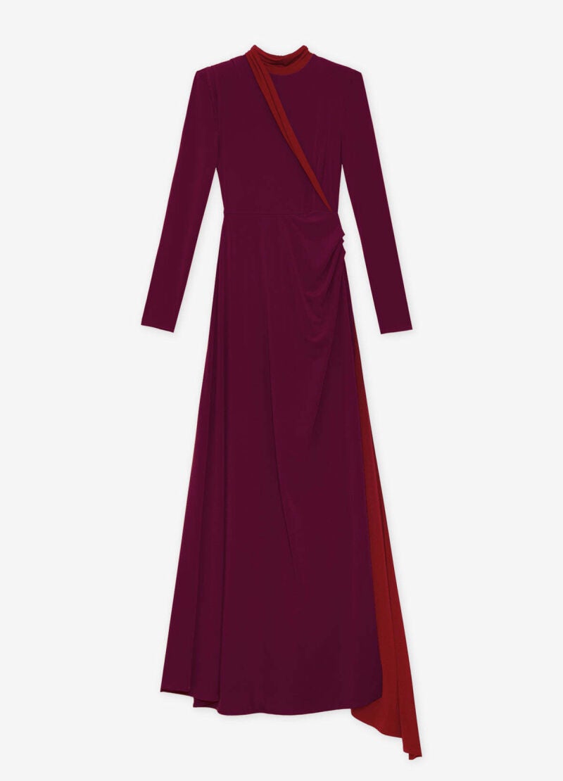 Vestido de invitada bicolor.