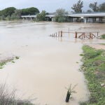 Aumento del caudal del río Guadalete en Jerez de la Frontera, Cádiz 