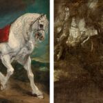 A la izquierda, el 'Caballo andaluz' de Van Dyck; a la derecha, el paisaje oculto tras el animal