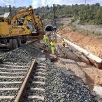 Trabajos de resconstrucción en líneas de AVE Valencia-Madrid