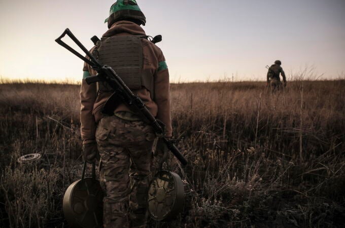 Ukrainian servicemen hold position near the Chasiv Yar in the Donetsk region