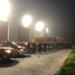 Dotaciones de bomberos de Salamanca que parten hacía Valencia