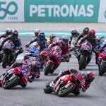 Bagnaia y Martín, en cabeza en la carrera del GP de Malasia