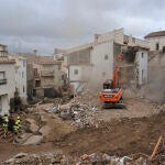 Nuevo derribo de un edificio afectado por la riada en Letur (Albacete)