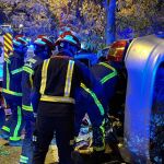 Heridos de diversa gravedad tres jóvenes de unos 22 años tras volcar el coche en el que viajaban en Leganés (Madrid)