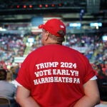 Former US President Donald Trump holds a rally in Reading, Pennsylvania