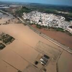 Crecida del Guadalquivir a su paso por Almodóvar del Río (Córdoba), después de las fuertes lluvias registradas en 2010