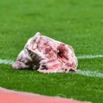 El cochinillo de Figo vuelve al fútbol: lanzan una cabeza de cerdo en Brasil 