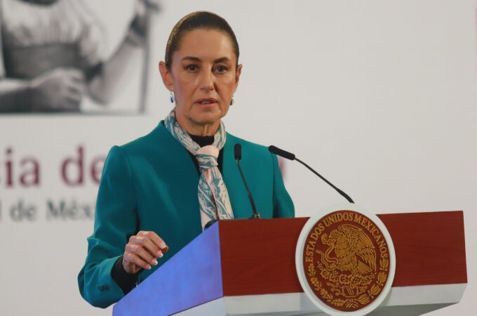 La presidenta de México, Claudia Sheinbaum, durante una rueda de prensa