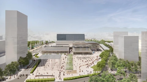 Imagen virtual de la futura estación de Sants de Barcelona.
