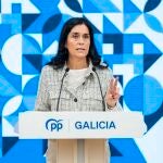 La número de los populares gallegos, Paula Prado, hoy, en su comparecencia antes los medios. 