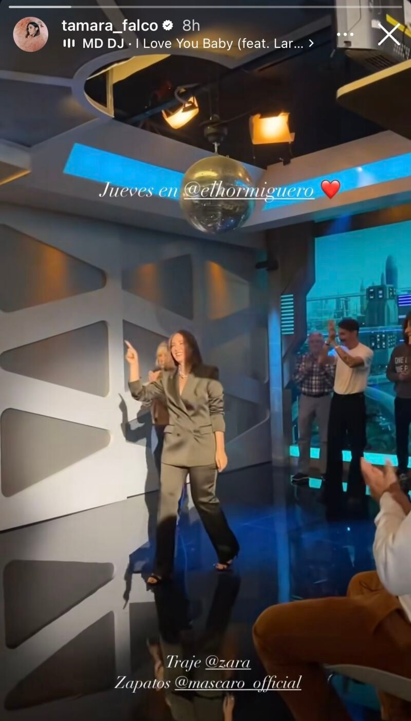 El look de Tamara Falcó en 'El Hormiguero'.