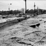 Imagen de la riada de Valencia que anegó gran parte de la ciudad en el año 1957