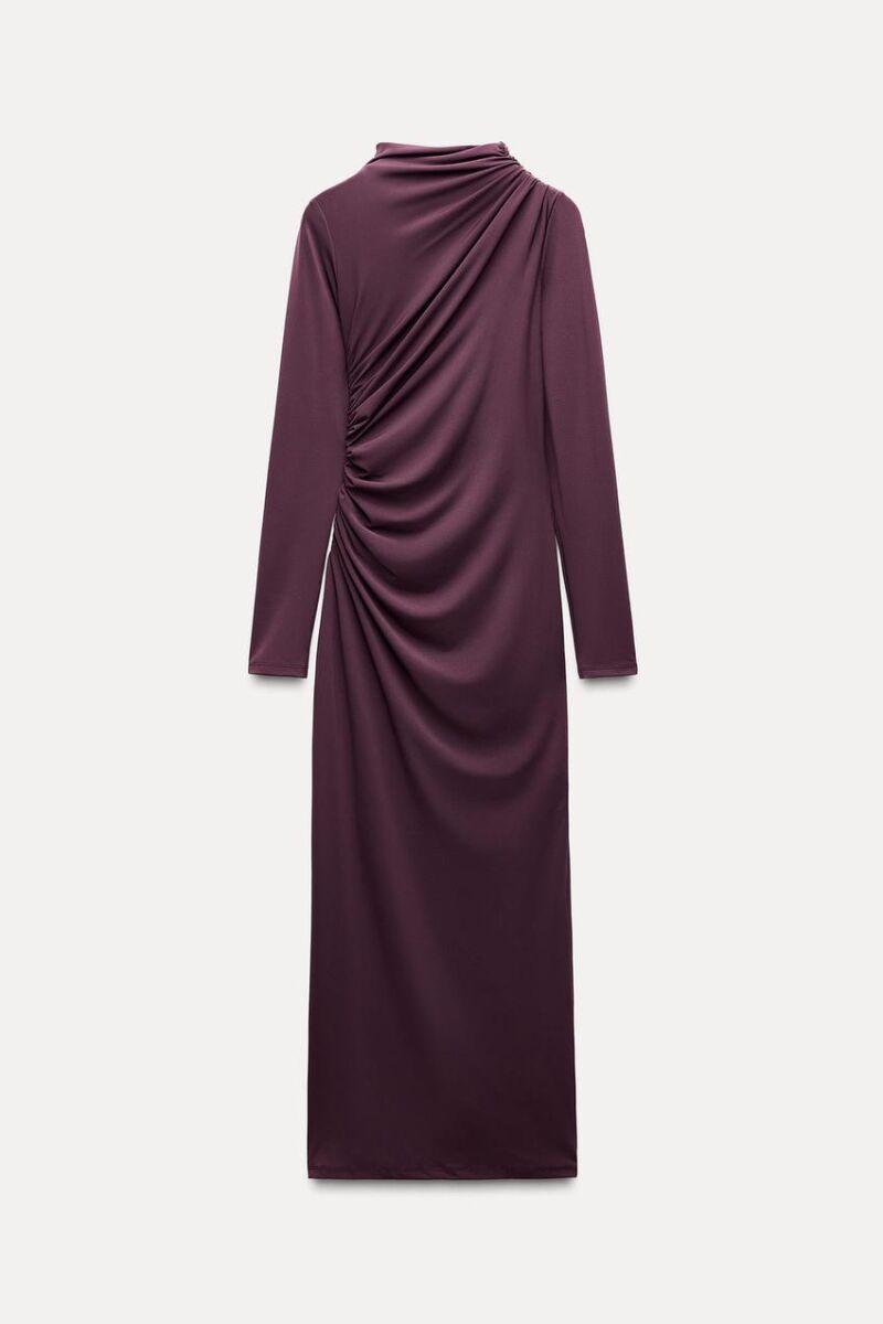 Vestido midi drapeado