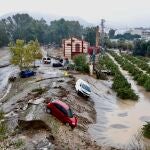 Coches destrozados tras el paso de la Dana en la provincia de Málaga