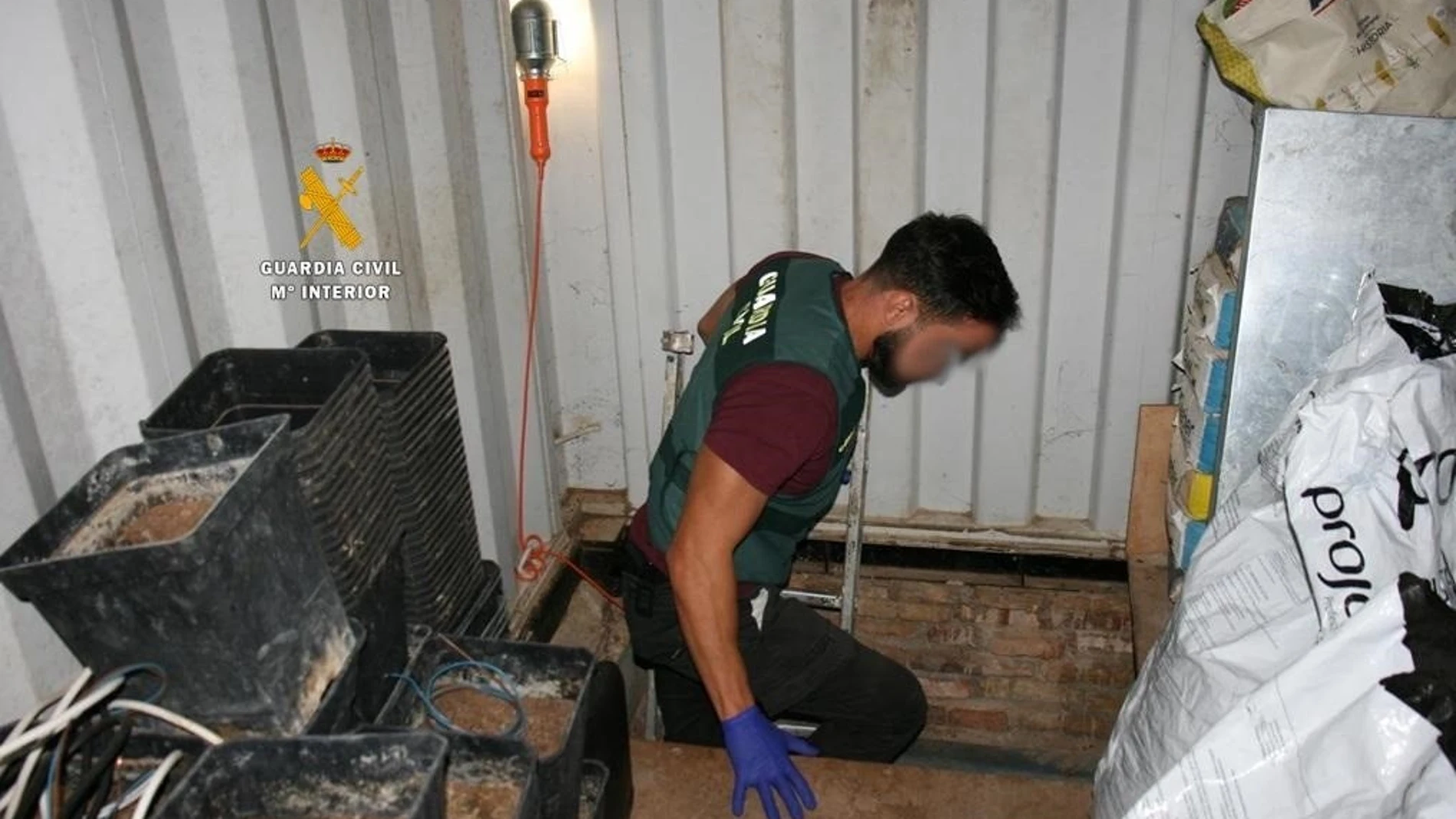 Un agente de la Guardia Civil en la operación