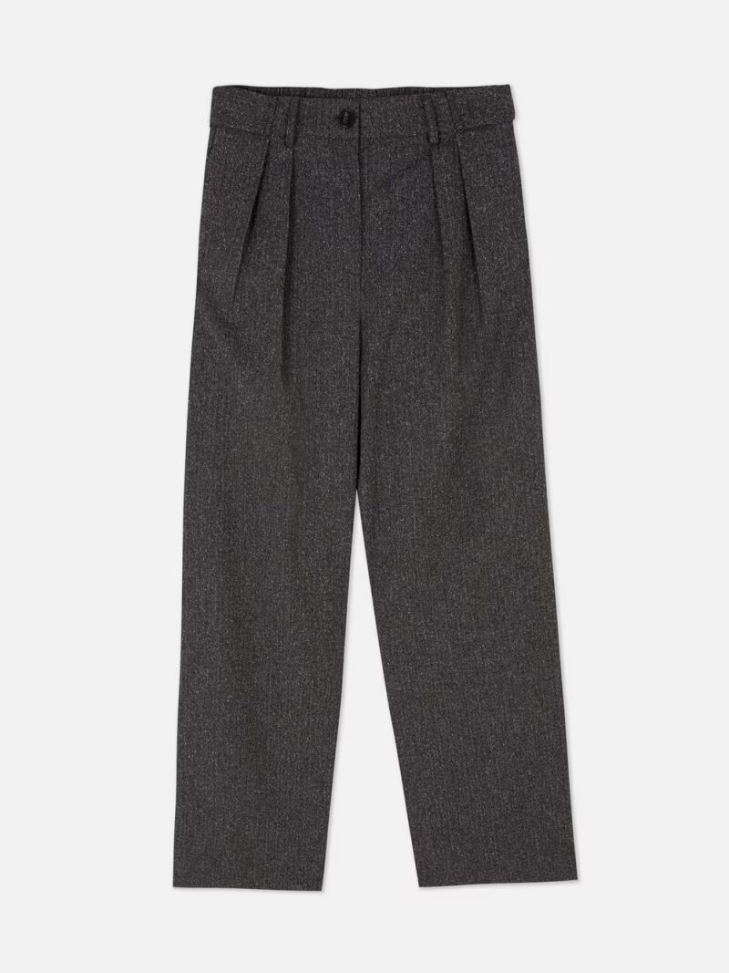 Pantalón jaspeado de pernera ancha