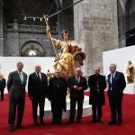 El presidente de la Fundación Las Edades del Hombre, Abilio Martínez, el consejero de Cultura, Turismo y Deporte, Gonzalo Santonja, el alcalde Jesús Julio Carnero y el arzobispo de Valladolid, Luis Argüello