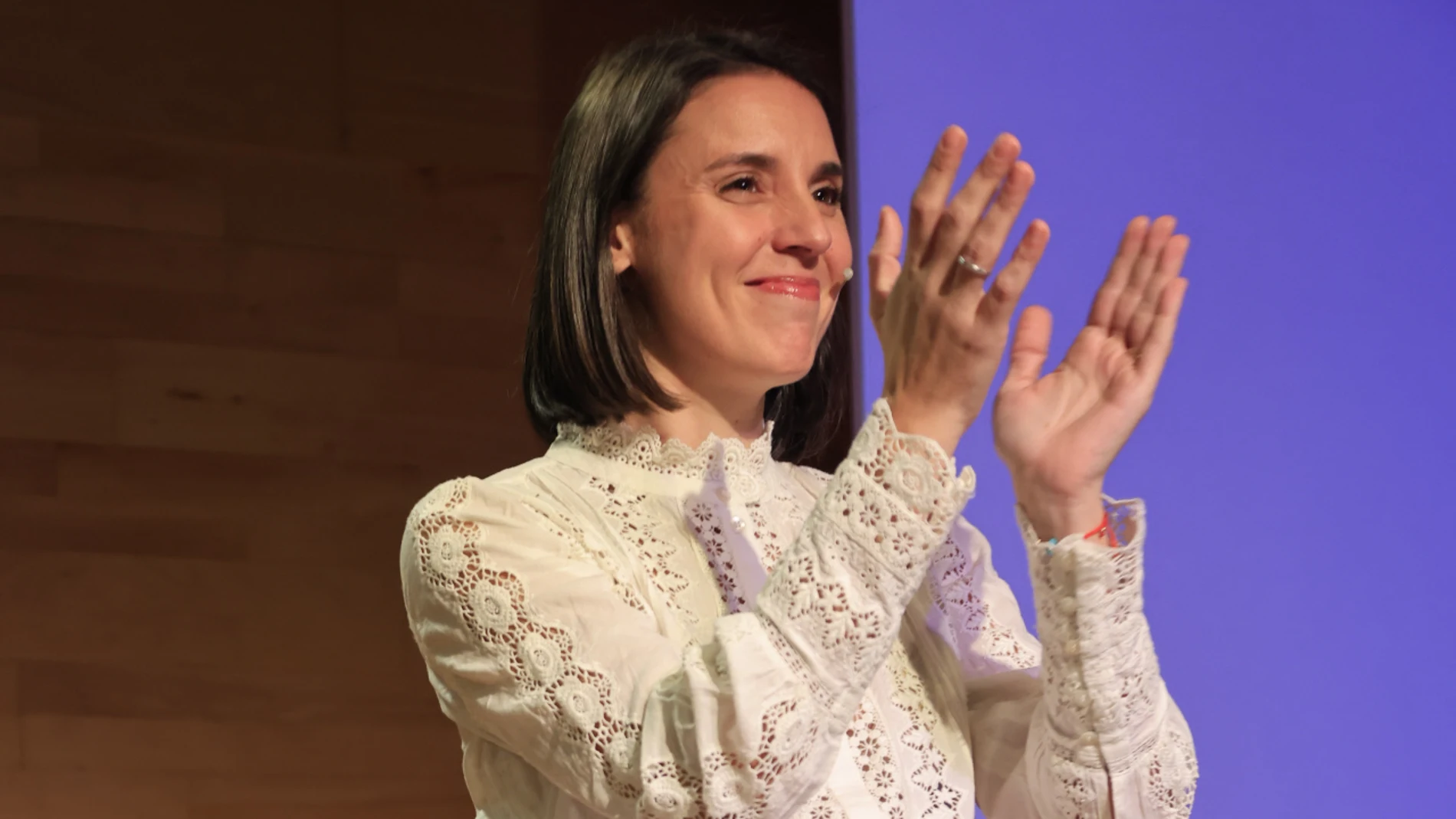 La eurodiputada Irene Montero, durante un acto de Podemos.