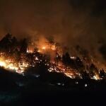 Perimetrado el espacio afectado en el entorno de la Montaña Valencia por un incendio en El Paso (La Palma)