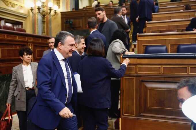 El portavoz del PNV, Aitor Esteban, durante el Pleno en el Congreso de los Diputados. 