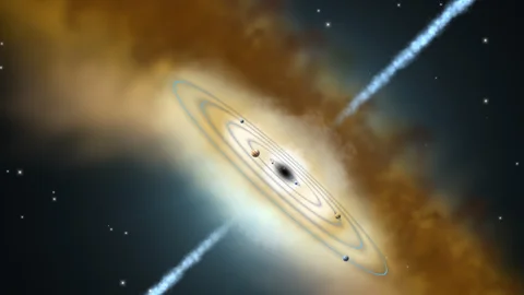 Ilustración del núcleo activo de la galaxia, de acuerdo con la NASA