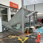 Gasolinera de Mijas (Málaga) tras el paso de un tornado