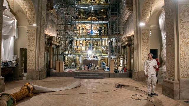 Obras de restauración de la iglesia de Sant Sever en Barcelona