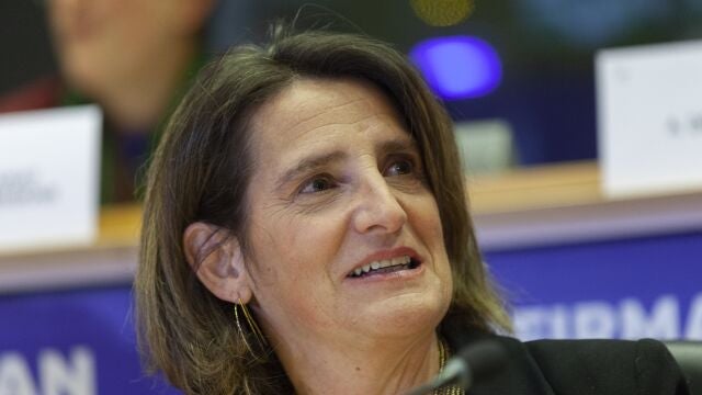 La candidata a la vicepresidencia ejecutiva de Transición Limpia, Justa y Competitiva, y a la cartera de Competencia de la Comisión Europea, Teresa Ribera, durante su intervención en el Parlamento Europeo en el proceso de audiencia para la confirmación de su candidatura a la Comisión Europea, en el Parlamento Europeo, a 12 de noviembre de 2024, en Bruselas.