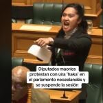 Diputados neozelandeses protestan en el Parlamento bailando 'haka'