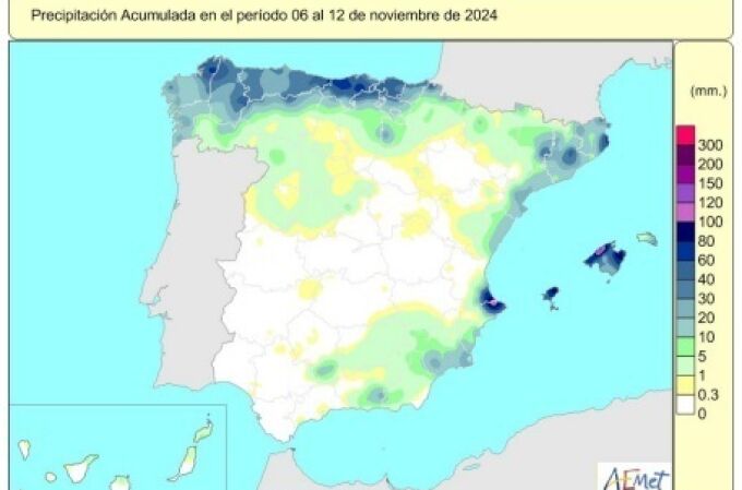 Las lluvias acumuladas desde octubre son un 50% superiores a su valor normal