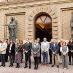 Zaragoza.-Sucesos.-El Ayuntamiento guarda un minuto de silencio por las víctimas de la residencia de Villafranca de Ebro